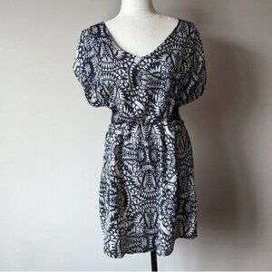 Aztec print short sleeve mini dress